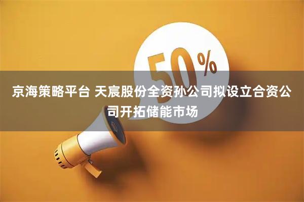 京海策略平台 天宸股份全资孙公司拟设立合资公司开拓储能市场